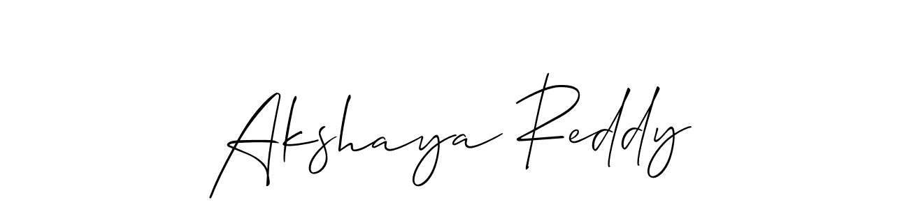 How to make Akshaya Reddy name signature. Use Allison_Script style for creating short signs online. This is the latest handwritten sign. Akshaya Reddy signature style 2 images and pictures png