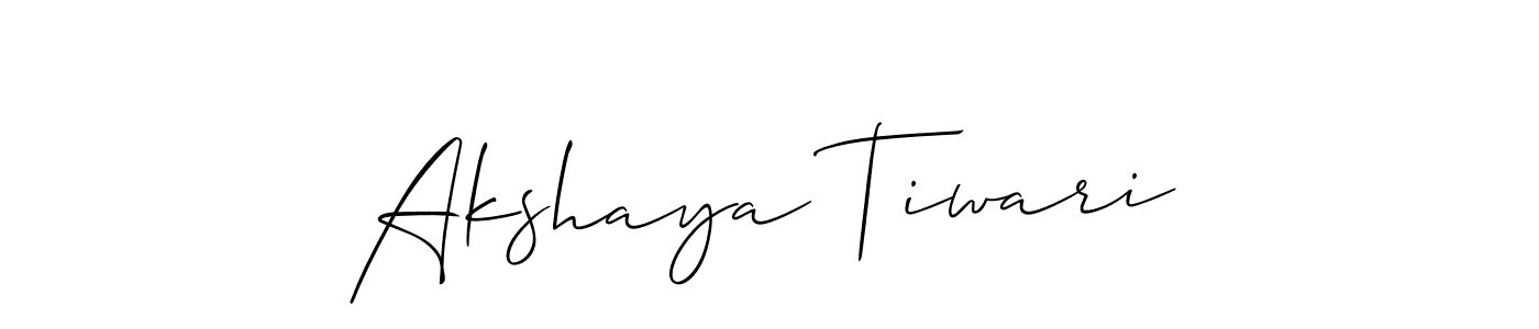 How to make Akshaya Tiwari signature? Allison_Script is a professional autograph style. Create handwritten signature for Akshaya Tiwari name. Akshaya Tiwari signature style 2 images and pictures png