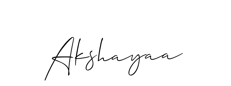 Use a signature maker to create a handwritten signature online. With this signature software, you can design (Allison_Script) your own signature for name Akshayaa. Akshayaa signature style 2 images and pictures png