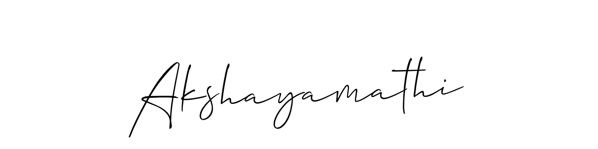 Create a beautiful signature design for name Akshayamathi. With this signature (Allison_Script) fonts, you can make a handwritten signature for free. Akshayamathi signature style 2 images and pictures png