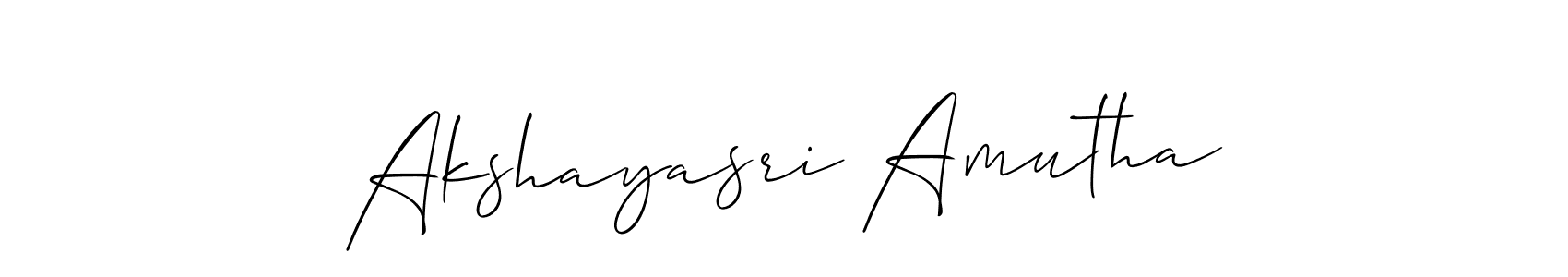 Use a signature maker to create a handwritten signature online. With this signature software, you can design (Allison_Script) your own signature for name Akshayasri Amutha. Akshayasri Amutha signature style 2 images and pictures png