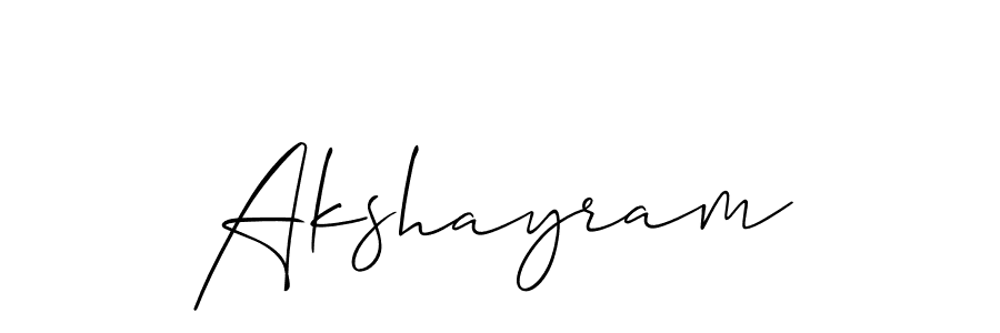 Design your own signature with our free online signature maker. With this signature software, you can create a handwritten (Allison_Script) signature for name Akshayram. Akshayram signature style 2 images and pictures png