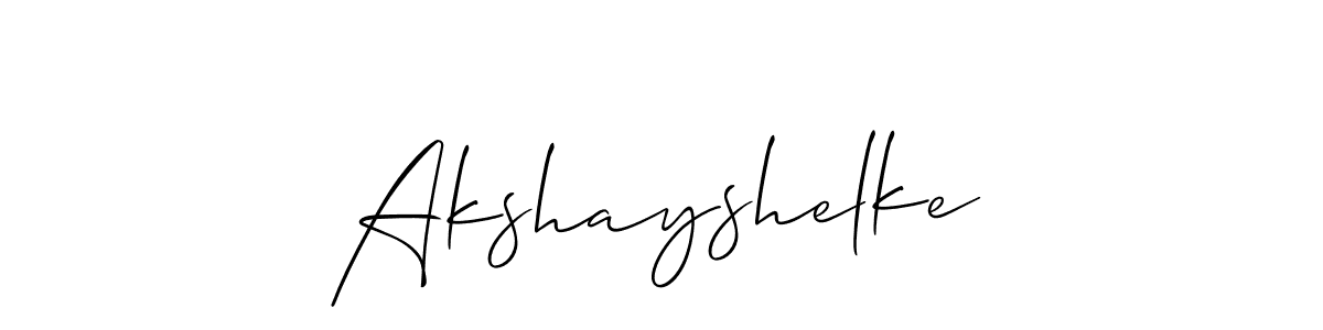 How to make Akshayshelke signature? Allison_Script is a professional autograph style. Create handwritten signature for Akshayshelke name. Akshayshelke signature style 2 images and pictures png