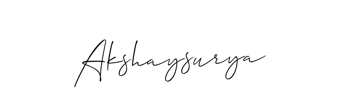 Use a signature maker to create a handwritten signature online. With this signature software, you can design (Allison_Script) your own signature for name Akshaysurya. Akshaysurya signature style 2 images and pictures png