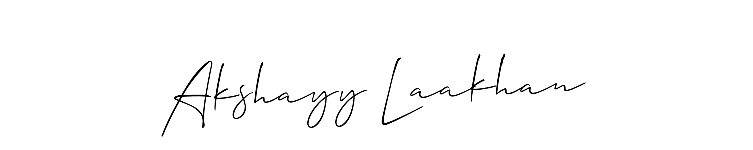 The best way (Allison_Script) to make a short signature is to pick only two or three words in your name. The name Akshayy Laakhan include a total of six letters. For converting this name. Akshayy Laakhan signature style 2 images and pictures png