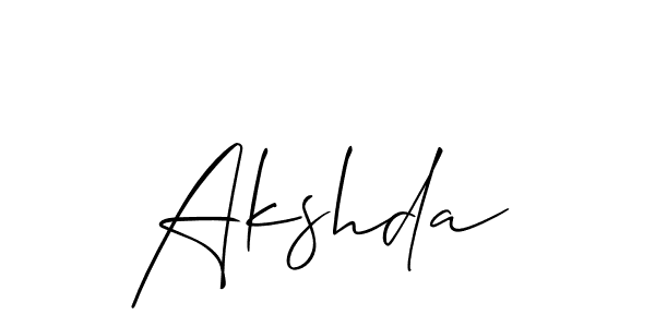 It looks lik you need a new signature style for name Akshda. Design unique handwritten (Allison_Script) signature with our free signature maker in just a few clicks. Akshda signature style 2 images and pictures png