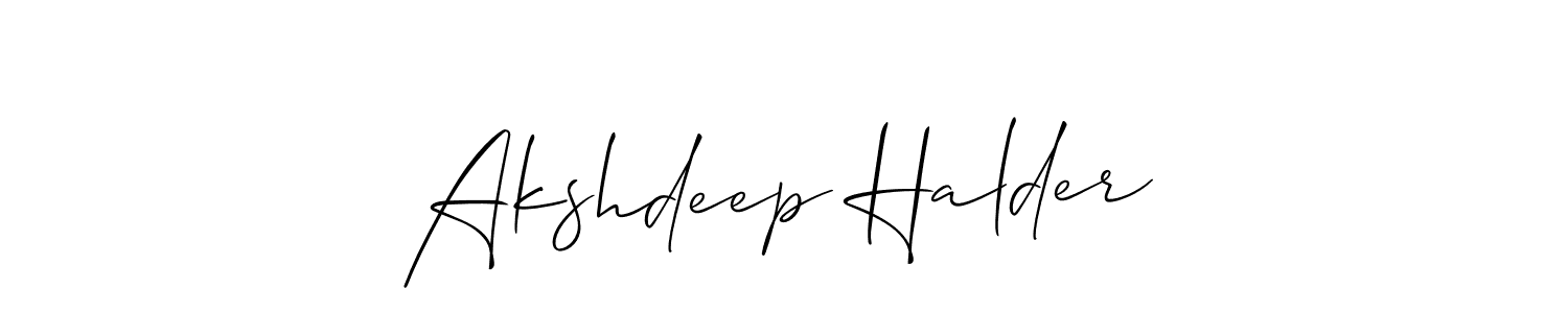 Make a short Akshdeep Halder signature style. Manage your documents anywhere anytime using Allison_Script. Create and add eSignatures, submit forms, share and send files easily. Akshdeep Halder signature style 2 images and pictures png