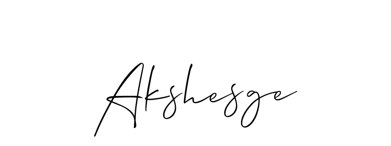 Use a signature maker to create a handwritten signature online. With this signature software, you can design (Allison_Script) your own signature for name Akshesge. Akshesge signature style 2 images and pictures png