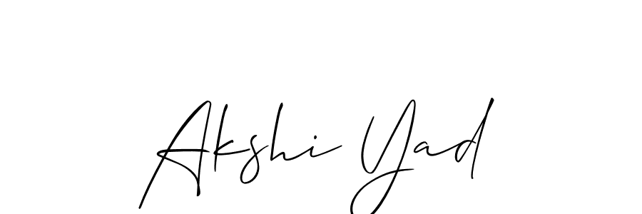 Create a beautiful signature design for name Akshi Yad. With this signature (Allison_Script) fonts, you can make a handwritten signature for free. Akshi Yad signature style 2 images and pictures png