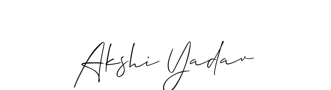 Design your own signature with our free online signature maker. With this signature software, you can create a handwritten (Allison_Script) signature for name Akshi Yadav. Akshi Yadav signature style 2 images and pictures png