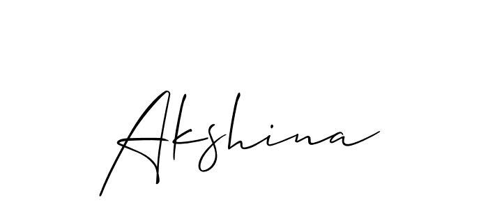 How to make Akshina name signature. Use Allison_Script style for creating short signs online. This is the latest handwritten sign. Akshina signature style 2 images and pictures png