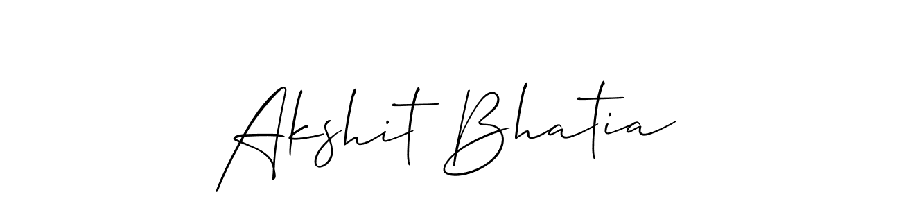 Use a signature maker to create a handwritten signature online. With this signature software, you can design (Allison_Script) your own signature for name Akshit Bhatia. Akshit Bhatia signature style 2 images and pictures png