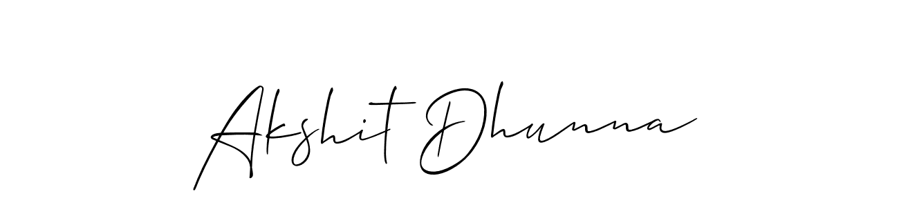 How to Draw Akshit Dhunna signature style? Allison_Script is a latest design signature styles for name Akshit Dhunna. Akshit Dhunna signature style 2 images and pictures png