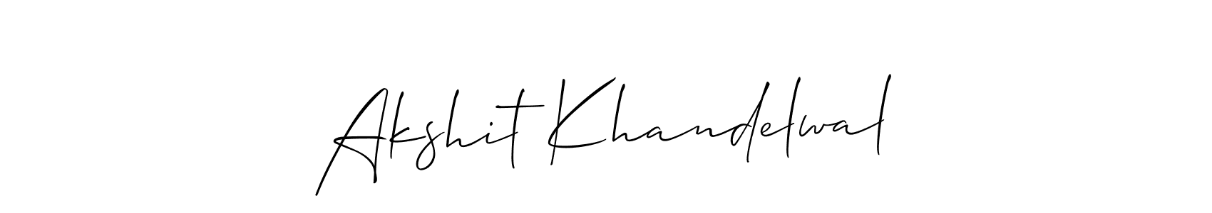 Design your own signature with our free online signature maker. With this signature software, you can create a handwritten (Allison_Script) signature for name Akshit Khandelwal. Akshit Khandelwal signature style 2 images and pictures png