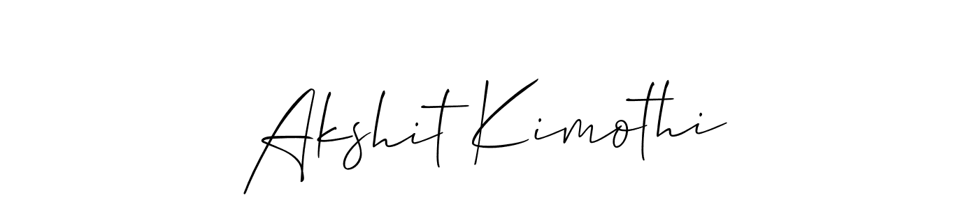 Also we have Akshit Kimothi name is the best signature style. Create professional handwritten signature collection using Allison_Script autograph style. Akshit Kimothi signature style 2 images and pictures png