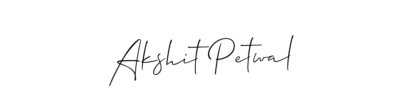 How to make Akshit Petwal name signature. Use Allison_Script style for creating short signs online. This is the latest handwritten sign. Akshit Petwal signature style 2 images and pictures png