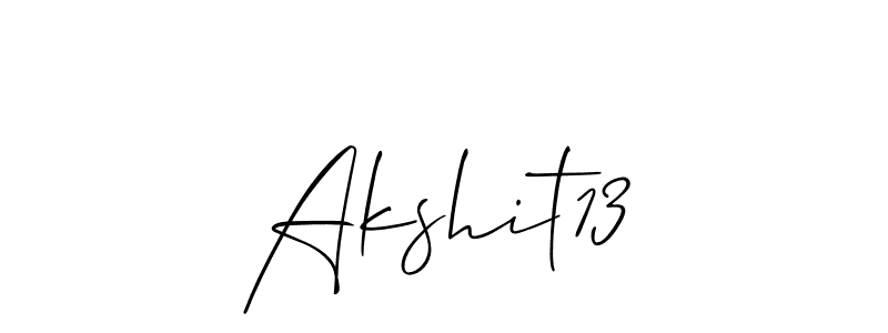 Create a beautiful signature design for name Akshit13. With this signature (Allison_Script) fonts, you can make a handwritten signature for free. Akshit13 signature style 2 images and pictures png