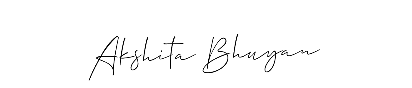 Make a beautiful signature design for name Akshita Bhuyan. With this signature (Allison_Script) style, you can create a handwritten signature for free. Akshita Bhuyan signature style 2 images and pictures png