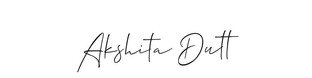You should practise on your own different ways (Allison_Script) to write your name (Akshita Dutt) in signature. don't let someone else do it for you. Akshita Dutt signature style 2 images and pictures png