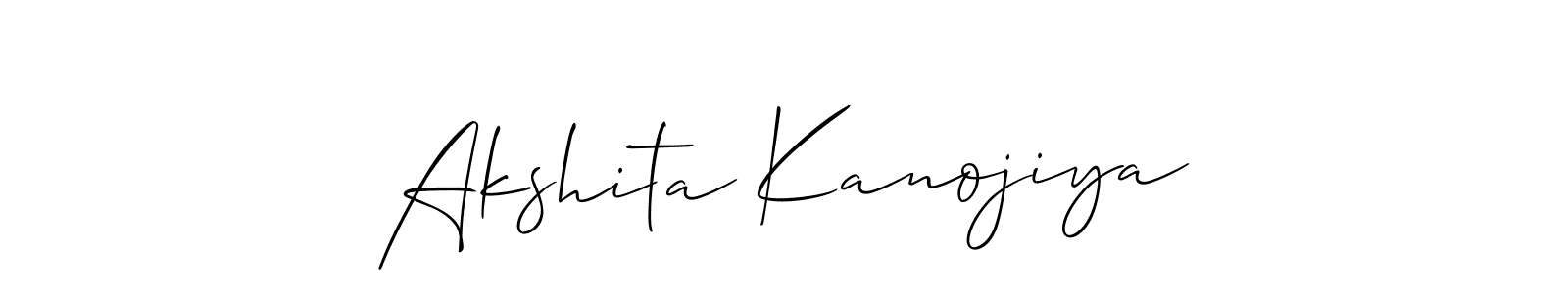 Make a short Akshita Kanojiya signature style. Manage your documents anywhere anytime using Allison_Script. Create and add eSignatures, submit forms, share and send files easily. Akshita Kanojiya signature style 2 images and pictures png