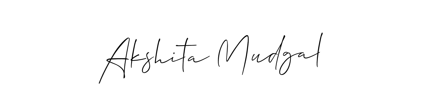 You should practise on your own different ways (Allison_Script) to write your name (Akshita Mudgal) in signature. don't let someone else do it for you. Akshita Mudgal signature style 2 images and pictures png