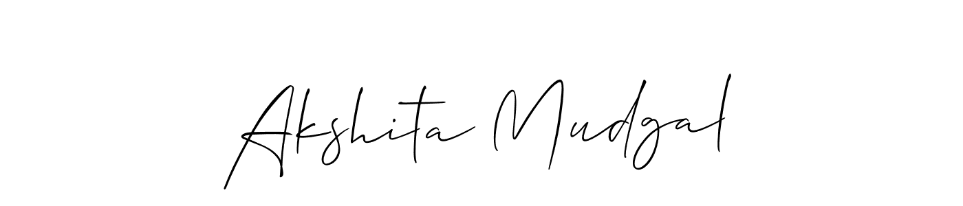 if you are searching for the best signature style for your name Akshita Mudgal. so please give up your signature search. here we have designed multiple signature styles  using Allison_Script. Akshita Mudgal signature style 2 images and pictures png