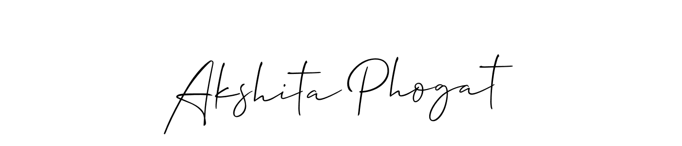 Use a signature maker to create a handwritten signature online. With this signature software, you can design (Allison_Script) your own signature for name Akshita Phogat. Akshita Phogat signature style 2 images and pictures png