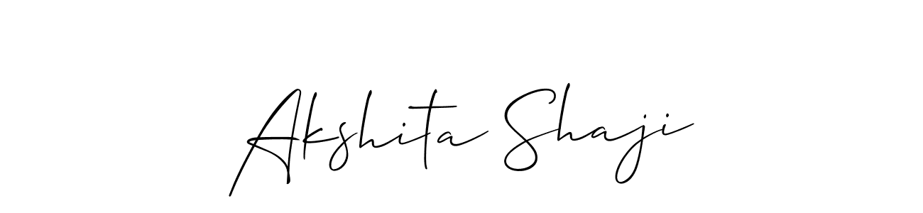 Also we have Akshita Shaji name is the best signature style. Create professional handwritten signature collection using Allison_Script autograph style. Akshita Shaji signature style 2 images and pictures png
