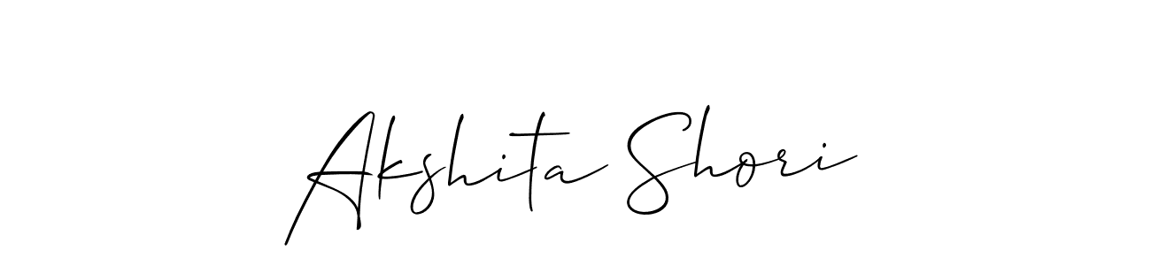 Design your own signature with our free online signature maker. With this signature software, you can create a handwritten (Allison_Script) signature for name Akshita Shori. Akshita Shori signature style 2 images and pictures png