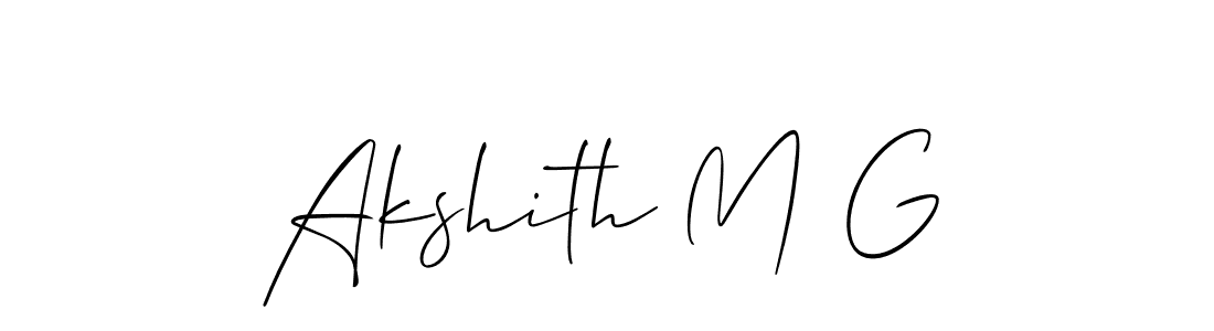 if you are searching for the best signature style for your name Akshith M G. so please give up your signature search. here we have designed multiple signature styles  using Allison_Script. Akshith M G signature style 2 images and pictures png