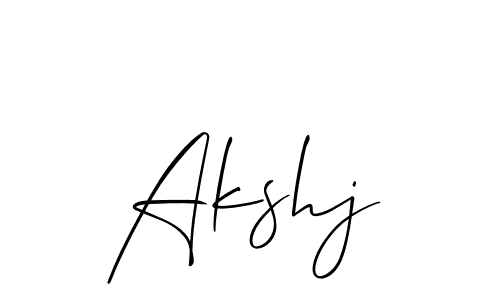 How to make Akshj name signature. Use Allison_Script style for creating short signs online. This is the latest handwritten sign. Akshj signature style 2 images and pictures png