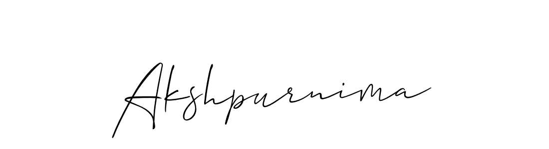 Design your own signature with our free online signature maker. With this signature software, you can create a handwritten (Allison_Script) signature for name Akshpurnima. Akshpurnima signature style 2 images and pictures png