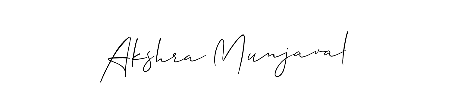 It looks lik you need a new signature style for name Akshra Munjaval. Design unique handwritten (Allison_Script) signature with our free signature maker in just a few clicks. Akshra Munjaval signature style 2 images and pictures png