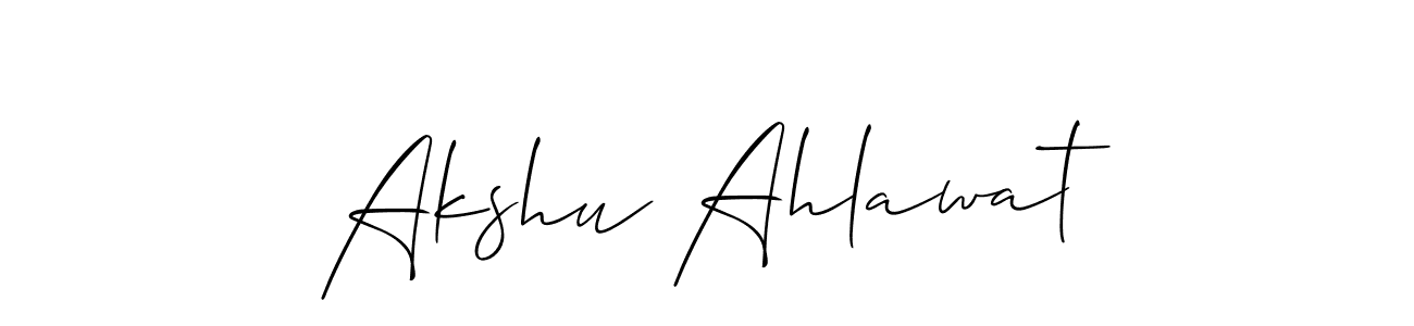 Make a short Akshu Ahlawat signature style. Manage your documents anywhere anytime using Allison_Script. Create and add eSignatures, submit forms, share and send files easily. Akshu Ahlawat signature style 2 images and pictures png