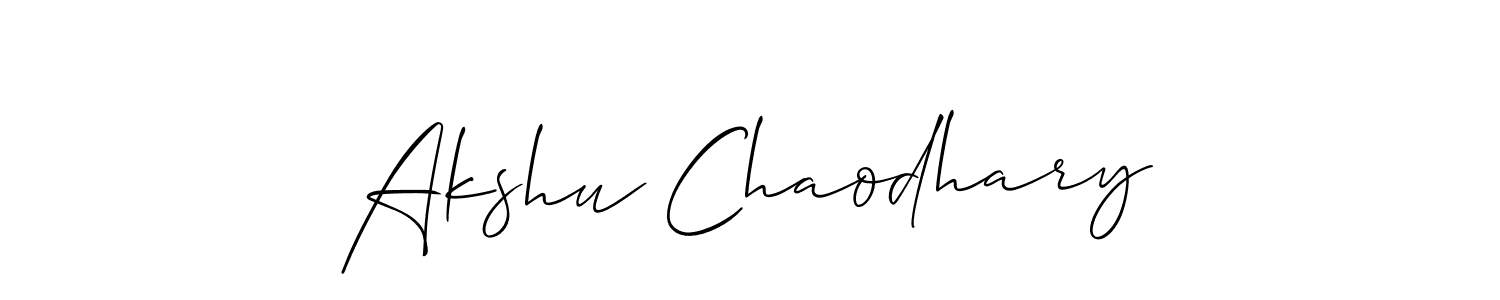 You should practise on your own different ways (Allison_Script) to write your name (Akshu Chaodhary) in signature. don't let someone else do it for you. Akshu Chaodhary signature style 2 images and pictures png