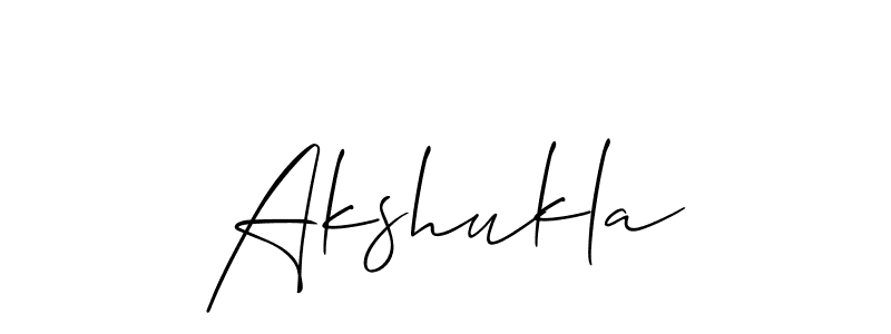 if you are searching for the best signature style for your name Akshukla. so please give up your signature search. here we have designed multiple signature styles  using Allison_Script. Akshukla signature style 2 images and pictures png