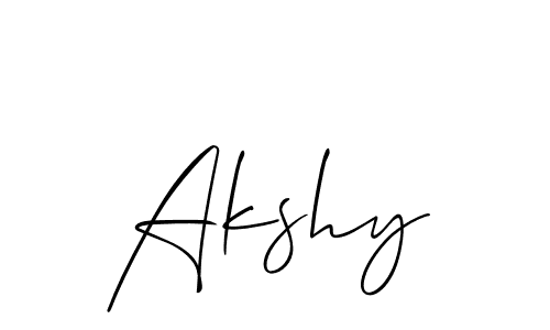 How to make Akshy signature? Allison_Script is a professional autograph style. Create handwritten signature for Akshy name. Akshy signature style 2 images and pictures png