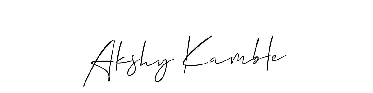 How to make Akshy Kamble signature? Allison_Script is a professional autograph style. Create handwritten signature for Akshy Kamble name. Akshy Kamble signature style 2 images and pictures png