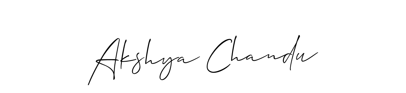 It looks lik you need a new signature style for name Akshya Chandu. Design unique handwritten (Allison_Script) signature with our free signature maker in just a few clicks. Akshya Chandu signature style 2 images and pictures png