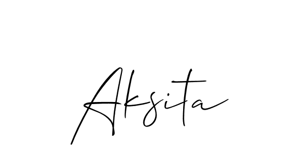 It looks lik you need a new signature style for name Aksita. Design unique handwritten (Allison_Script) signature with our free signature maker in just a few clicks. Aksita signature style 2 images and pictures png