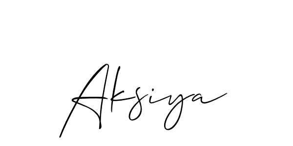 Make a short Aksiya signature style. Manage your documents anywhere anytime using Allison_Script. Create and add eSignatures, submit forms, share and send files easily. Aksiya signature style 2 images and pictures png