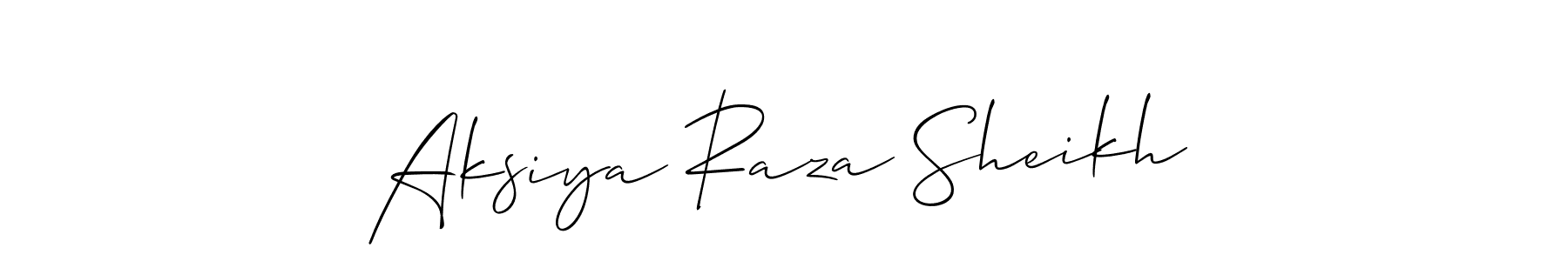 Aksiya Raza Sheikh stylish signature style. Best Handwritten Sign (Allison_Script) for my name. Handwritten Signature Collection Ideas for my name Aksiya Raza Sheikh. Aksiya Raza Sheikh signature style 2 images and pictures png