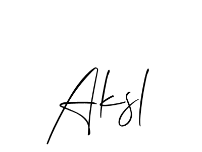 It looks lik you need a new signature style for name Aksl. Design unique handwritten (Allison_Script) signature with our free signature maker in just a few clicks. Aksl signature style 2 images and pictures png