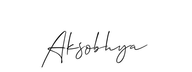 Design your own signature with our free online signature maker. With this signature software, you can create a handwritten (Allison_Script) signature for name Aksobhya. Aksobhya signature style 2 images and pictures png