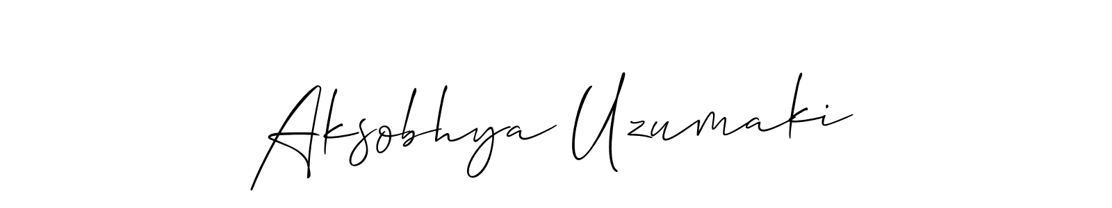 Similarly Allison_Script is the best handwritten signature design. Signature creator online .You can use it as an online autograph creator for name Aksobhya Uzumaki. Aksobhya Uzumaki signature style 2 images and pictures png