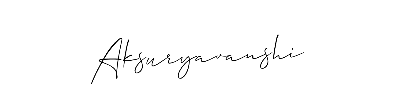 You should practise on your own different ways (Allison_Script) to write your name (Aksuryavanshi) in signature. don't let someone else do it for you. Aksuryavanshi signature style 2 images and pictures png