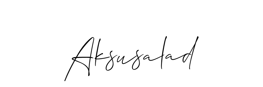 How to make Aksusalad name signature. Use Allison_Script style for creating short signs online. This is the latest handwritten sign. Aksusalad signature style 2 images and pictures png