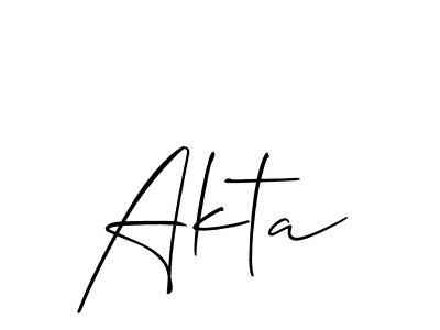 Use a signature maker to create a handwritten signature online. With this signature software, you can design (Allison_Script) your own signature for name Akta. Akta signature style 2 images and pictures png