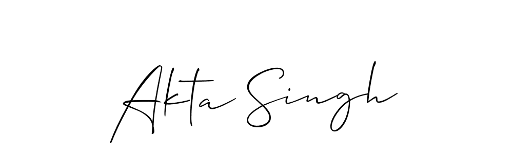 Also You can easily find your signature by using the search form. We will create Akta Singh name handwritten signature images for you free of cost using Allison_Script sign style. Akta Singh signature style 2 images and pictures png