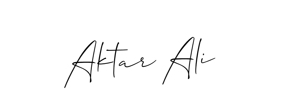 Design your own signature with our free online signature maker. With this signature software, you can create a handwritten (Allison_Script) signature for name Aktar Ali. Aktar Ali signature style 2 images and pictures png